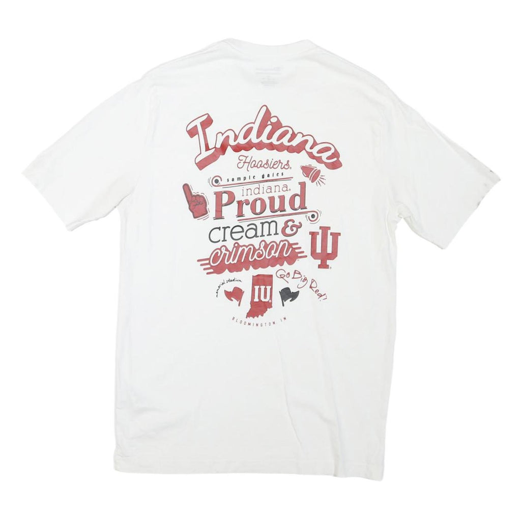 CHAMPION Mens White Indiana Hoosiers Graphic T-Shirt M Short Sleeve Crew Neck
