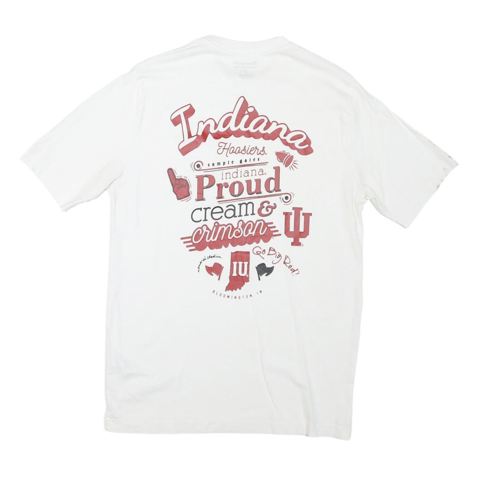 CHAMPION Mens White Indiana Hoosiers Graphic T-Shirt M Short Sleeve Crew Neck