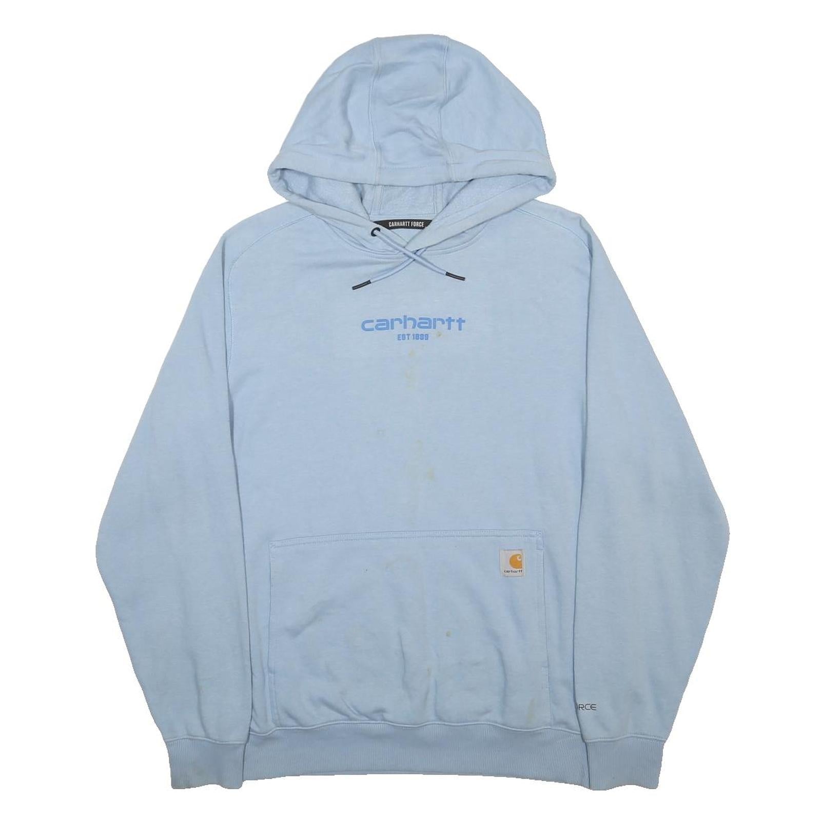 CARHARTT Mens Blue Hoodie M Cotton Blend Pullover Sweatshirt Casual