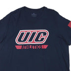 ADIDAS Mens Navy Blue UIC Athletics Graphic T-Shirt 2XL Short Sleeve Crew Neck