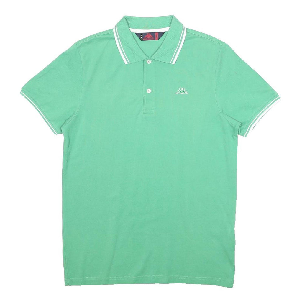 KAPPA Mens Green Polo Shirt L Cotton Short Sleeve Basic Casual Wear