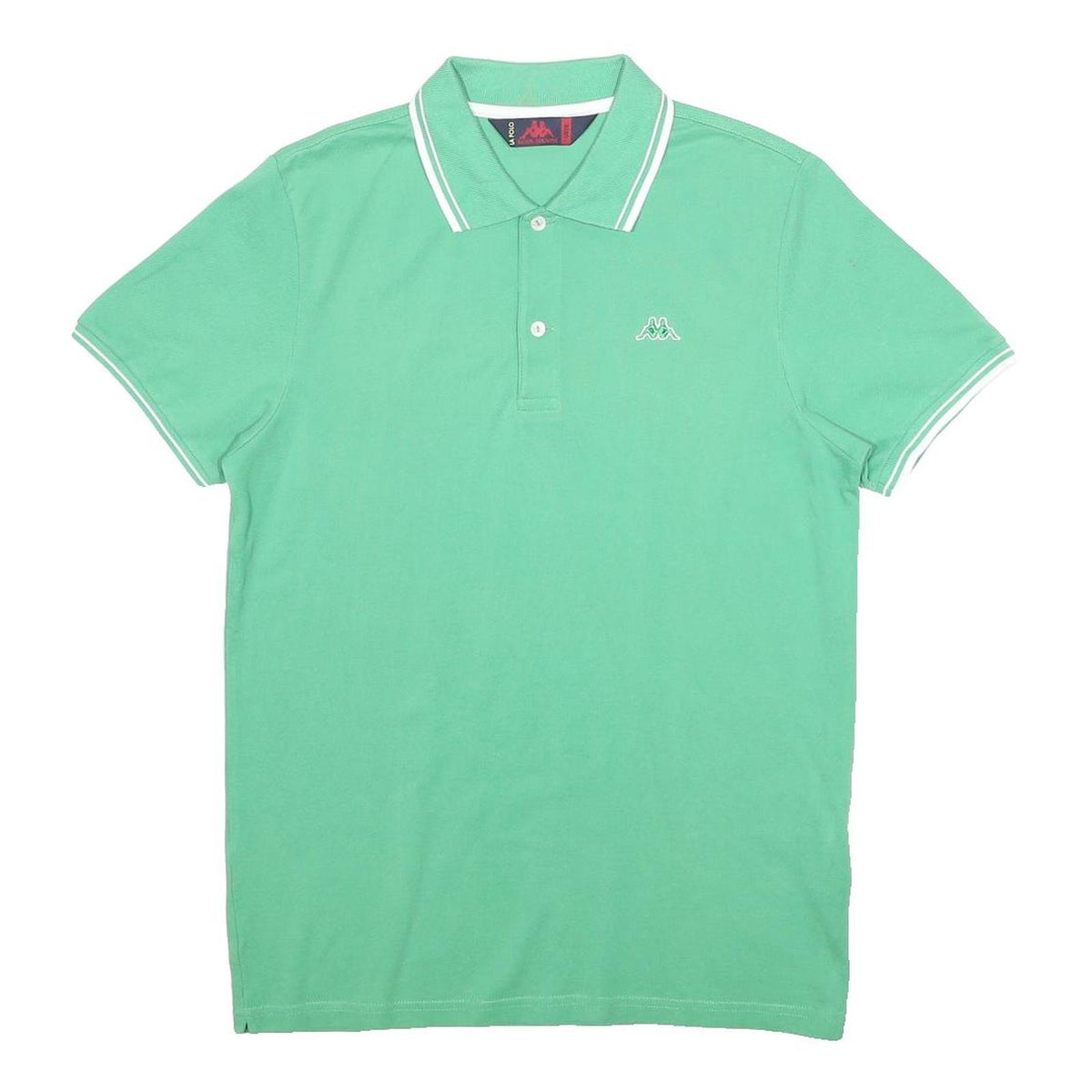 KAPPA Mens Green Polo Shirt L Cotton Short Sleeve Basic Casual Wear