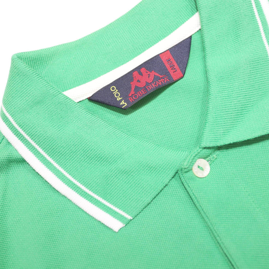 KAPPA Mens Green Polo Shirt L Cotton Short Sleeve Basic Casual Wear
