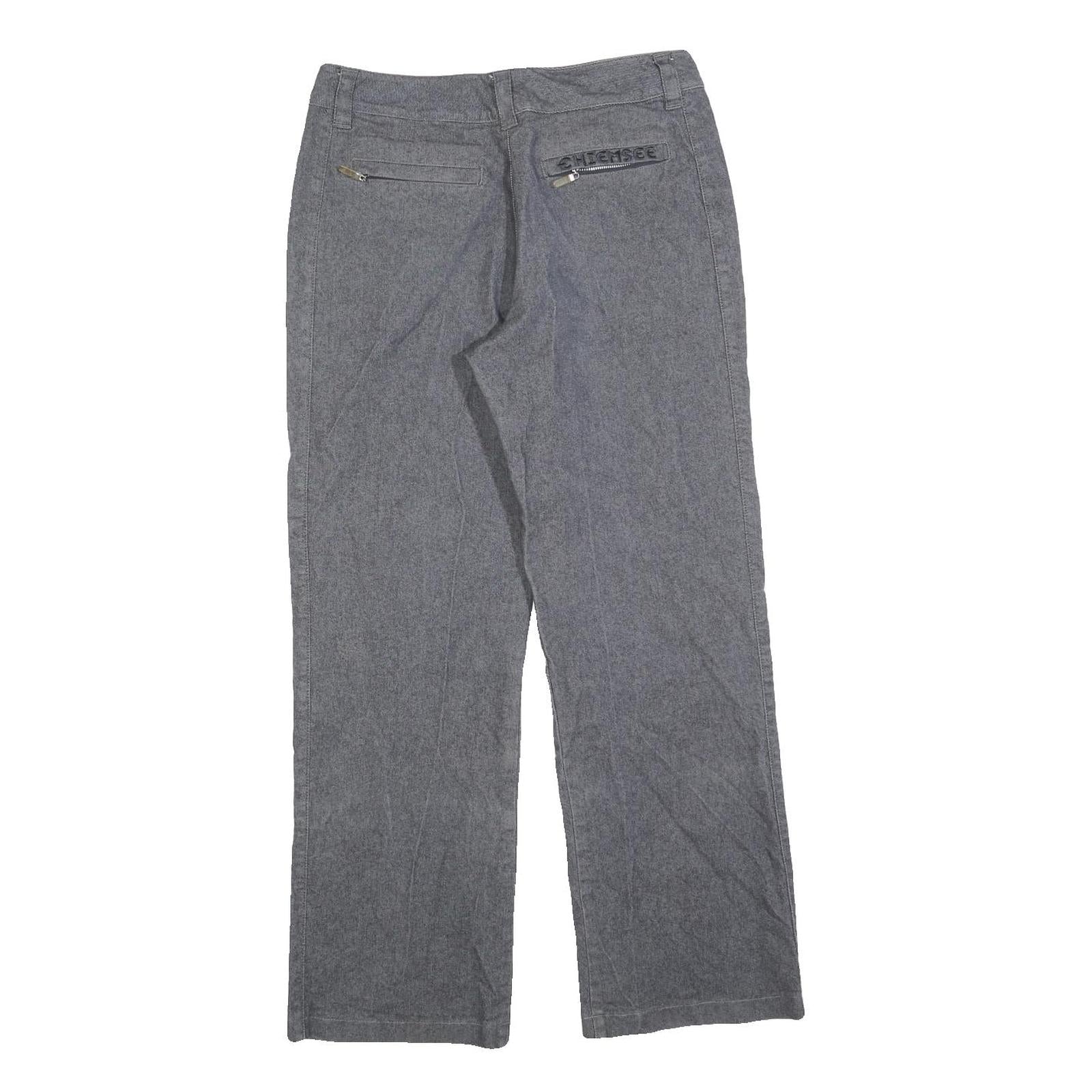 CHIEMESEE Womens Jeans Grey Regular Straight Denim W30 L28 Casual Zip Cotton