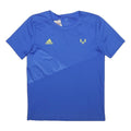 ADIDAS Boys Blue Messi Graphic T-Shirt 11-12Y Short Sleeve Crew Neck Sport