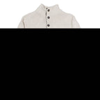 CHAPS Mens Jumper Grey Button Neck Tight Knit M