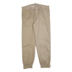 Womens Beige Relaxed Leg Trousers W36 L32 Zip Closure Lightweight Summer Casual