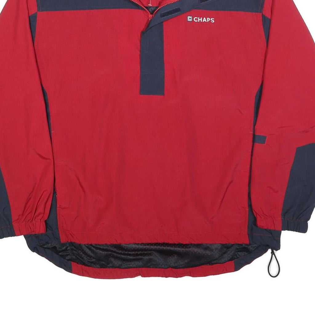 CHAPS Mens Red & Navy Outdoor Jacket M Polyester Zip Athletic Windbreaker