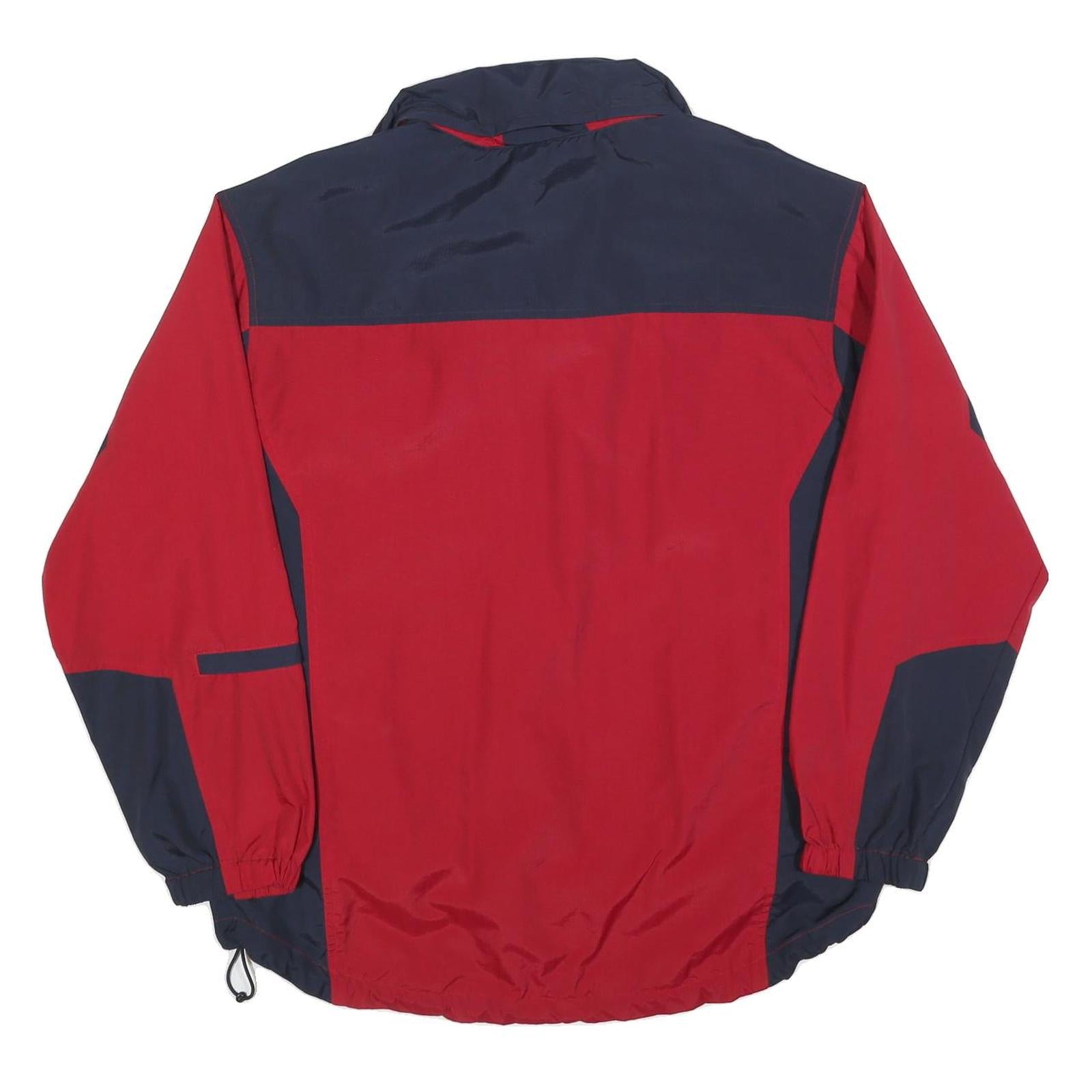 CHAPS Mens Red & Navy Outdoor Jacket M Polyester Zip Athletic Windbreaker