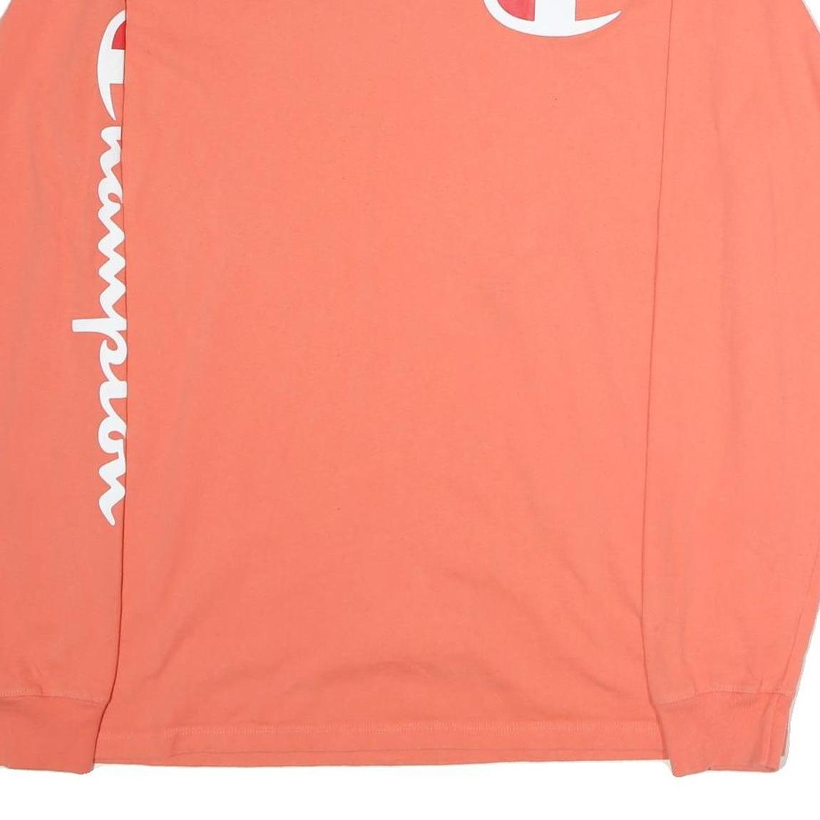 CHAMPION Mens Orange Long Sleeve Crew Neck Graphic T-Shirt 2XL