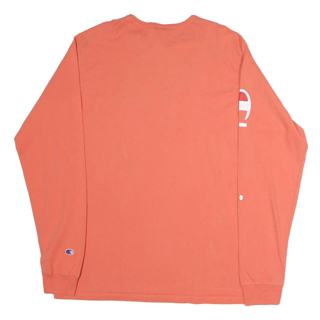 CHAMPION Mens Orange Long Sleeve Crew Neck Graphic T-Shirt 2XL