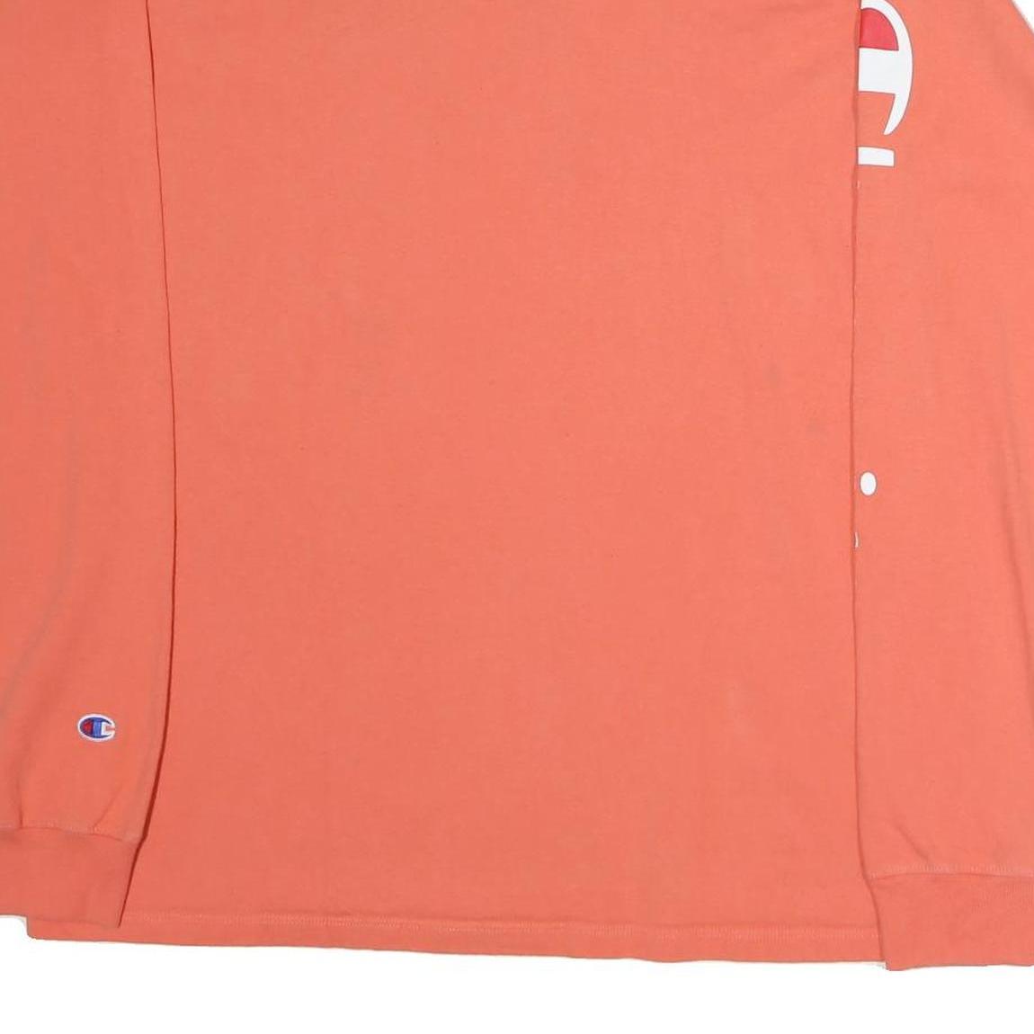 CHAMPION Mens Orange Long Sleeve Crew Neck Graphic T-Shirt 2XL