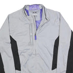 ADIDAS Mens Grey & Black Athletic Polyester Blend Zip Jacket L Sports Outerwear