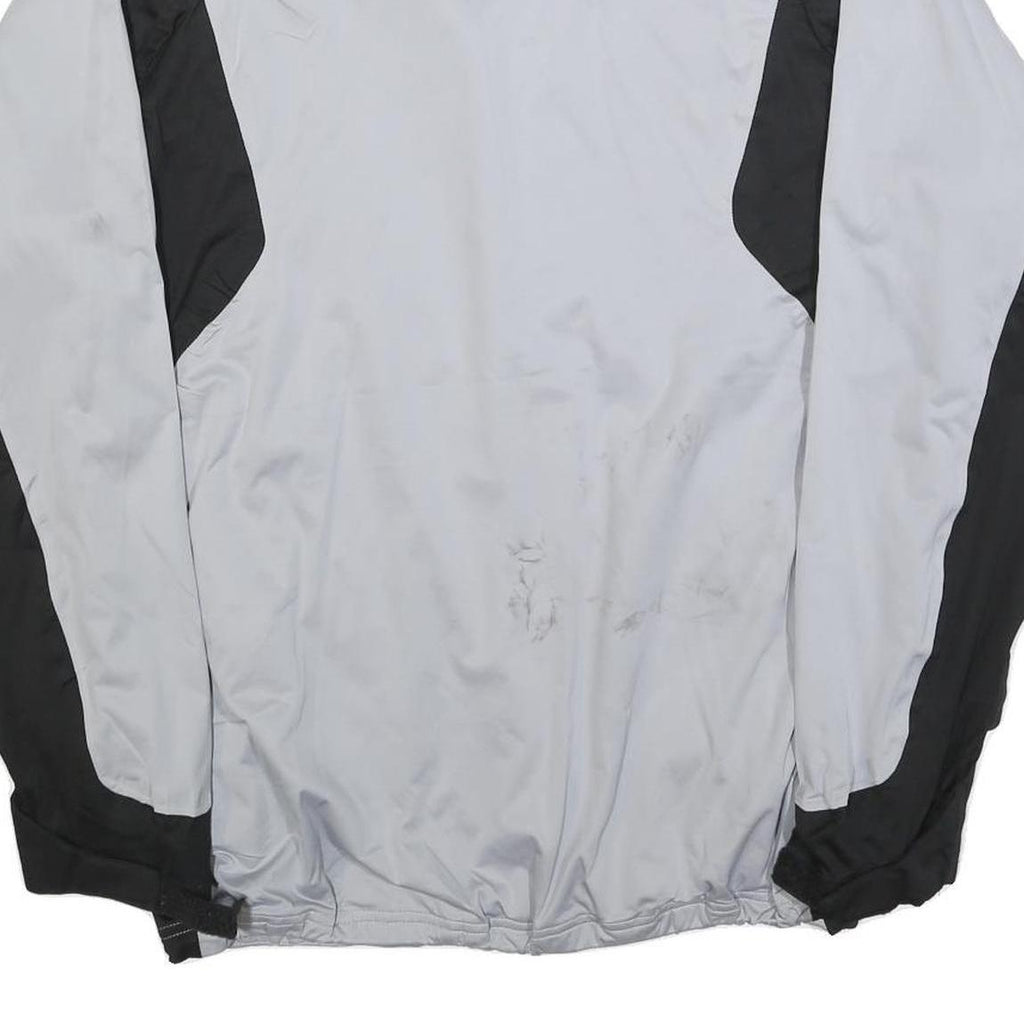 ADIDAS Mens Grey & Black Athletic Polyester Blend Zip Jacket L Sports Outerwear