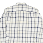 NAUTICA Mens White & Grey Check Shirt L Classic Cotton Blend Long Sleeve Button