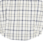 NAUTICA Mens White & Grey Check Shirt L Classic Cotton Blend Long Sleeve Button