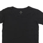 ARMANI EXCHANGE Womens Black Logo Graphic T-Shirt L Short Sleeve V-Neck Stylish