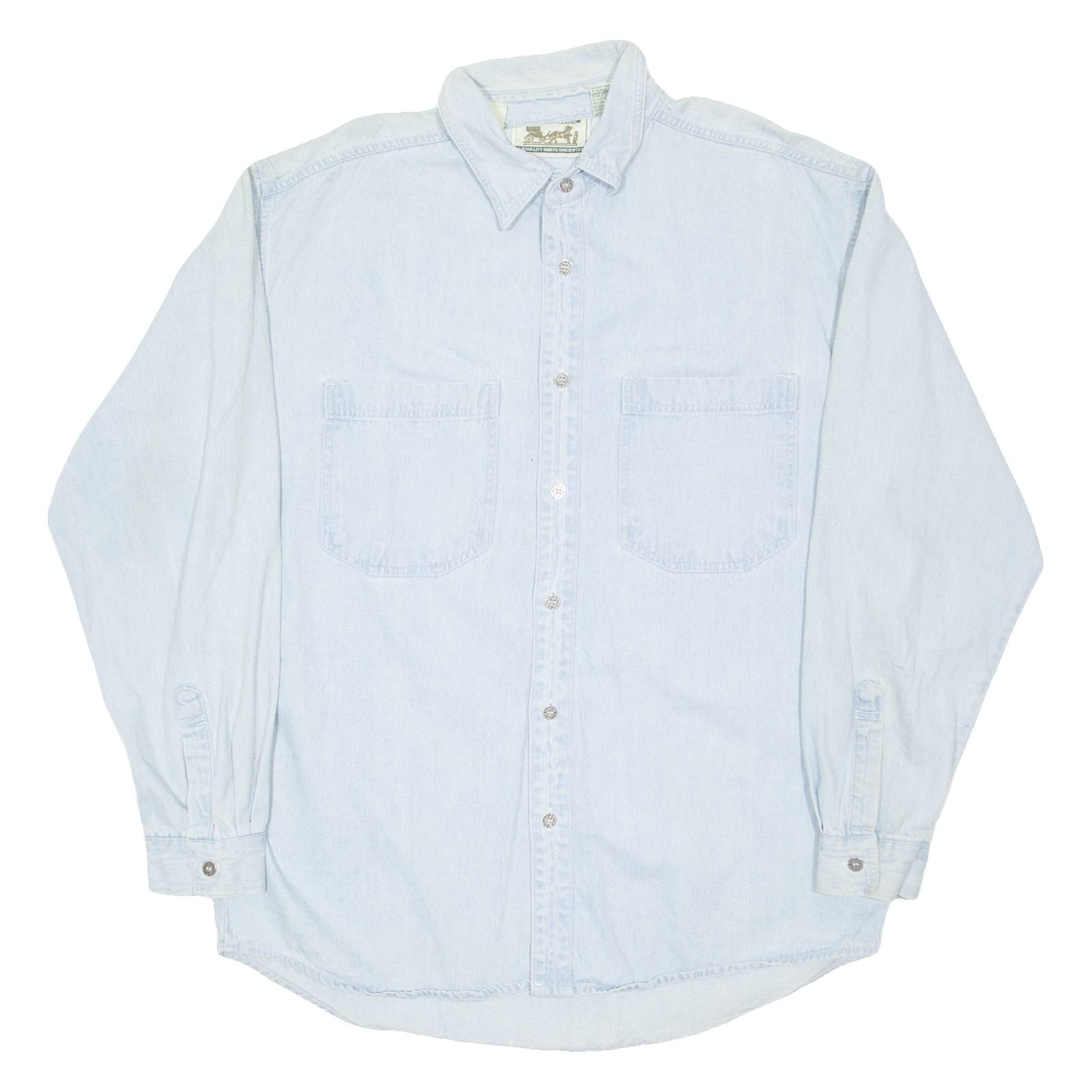 BUCKLEY BAY Mens Denim Shirt Blue Long Sleeve M