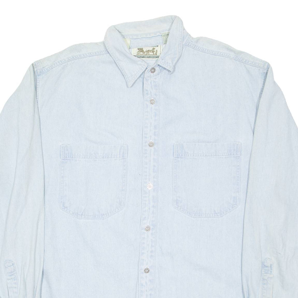 BUCKLEY BAY Mens Denim Shirt Blue Long Sleeve M