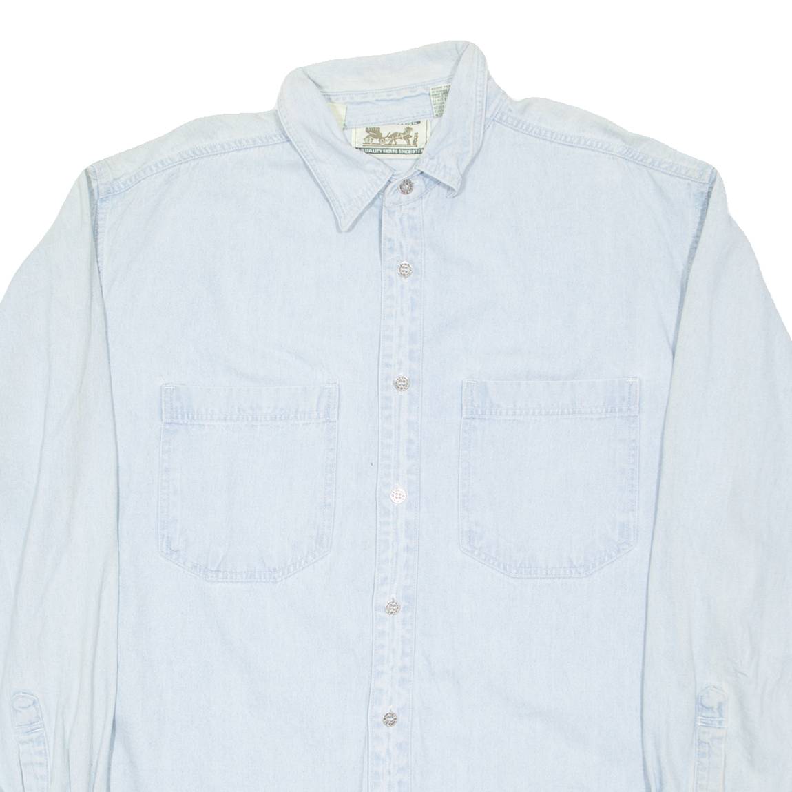 BUCKLEY BAY Mens Denim Shirt Blue Long Sleeve M