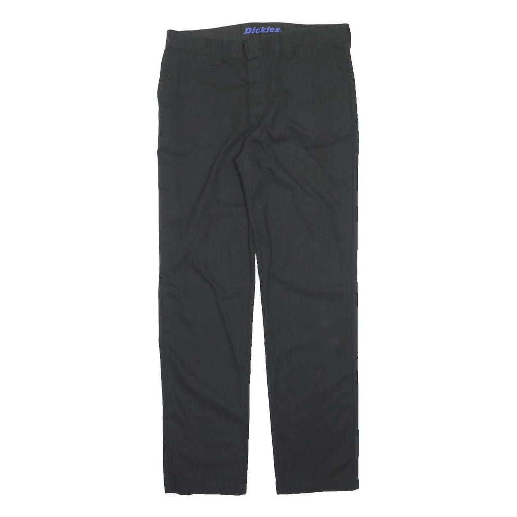 DICKIES Mens Black Regular Straight Trousers Polyester Blend W32 L30 Workwear