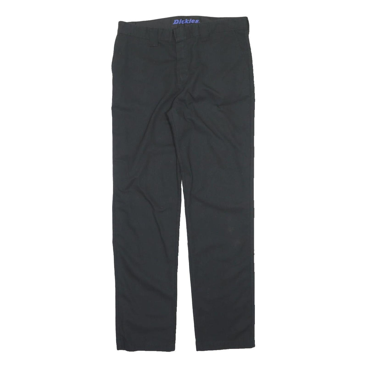 DICKIES Mens Black Regular Straight Trousers Polyester Blend W32 L30 Workwear