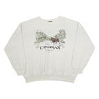 MARSHLANDS CANADA Womens Cream Canada Moose Graphic Crew Neck XL Sweatshirt