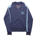 PUMA Womens Blue & Light Blue Track Jacket M Polyester Zip Plain Sportswear