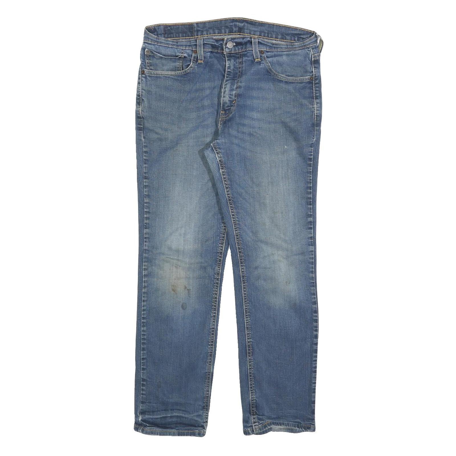 LEVI'S Mens 541 Relaxed Blue Denim Raw W32 L30 Cotton Blend Zip Jeans Casual Fit