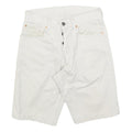 LEVI'S Mens White Denim Casual Shorts S W29 Button Fly Summer Wear