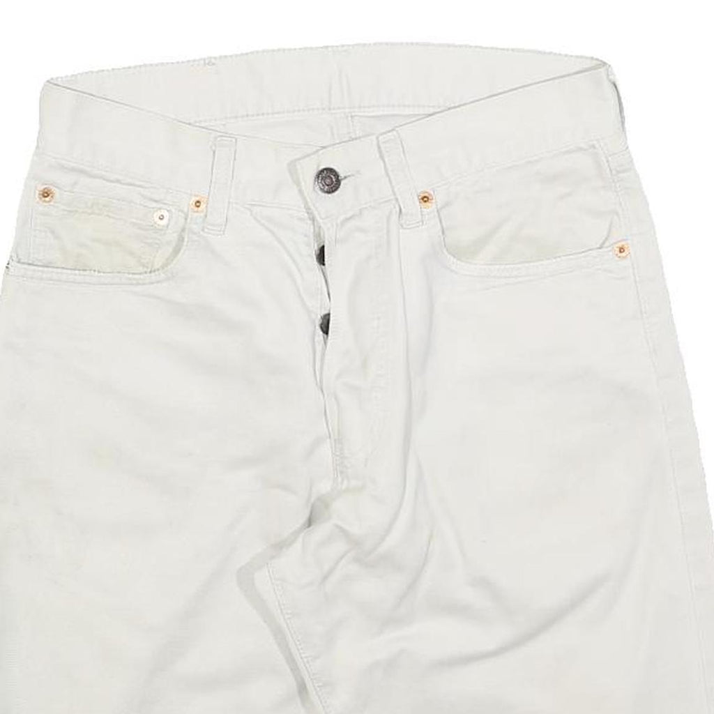 LEVI'S Mens White Denim Casual Shorts S W29 Button Fly Summer Wear