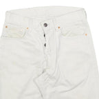 LEVI'S Mens White Denim Casual Shorts S W29 Button Fly Summer Wear