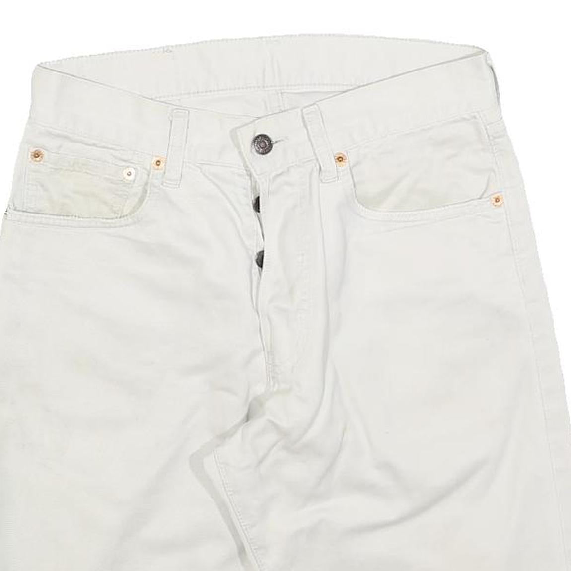 LEVI'S Mens White Denim Casual Shorts S W29 Button Fly Summer Wear
