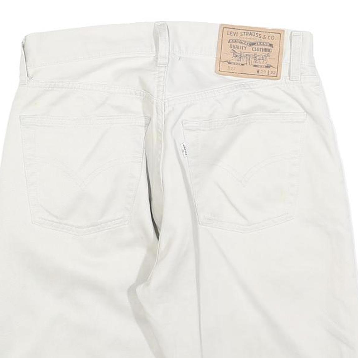 LEVI'S Mens White Denim Casual Shorts S W29 Button Fly Summer Wear