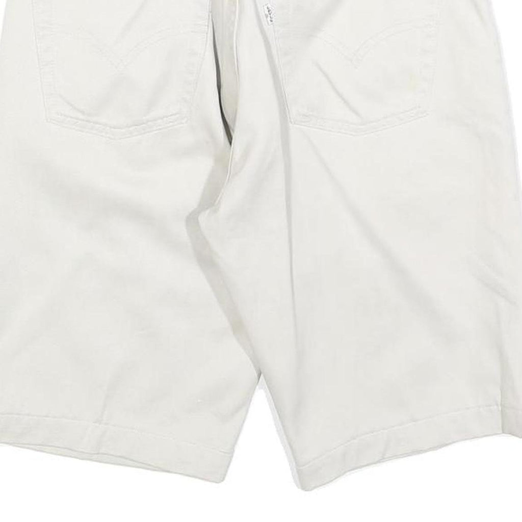 LEVI'S Mens White Denim Casual Shorts S W29 Button Fly Summer Wear