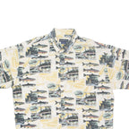 SPORTIF Mens Shirt White Crazy Pattern XL