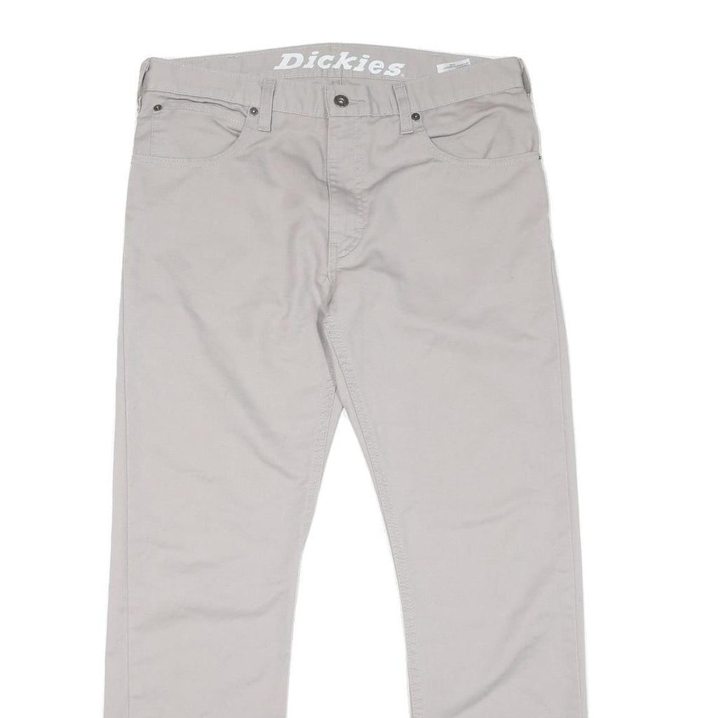DICKIES Mens Cotton Blend Beige Regular Fit Straight Leg Trousers W34 L30