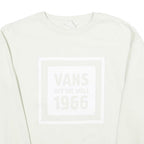 VANS Mens White Crew Neck XS Sweatshirt Cotton Blend Pullover Off The Wall