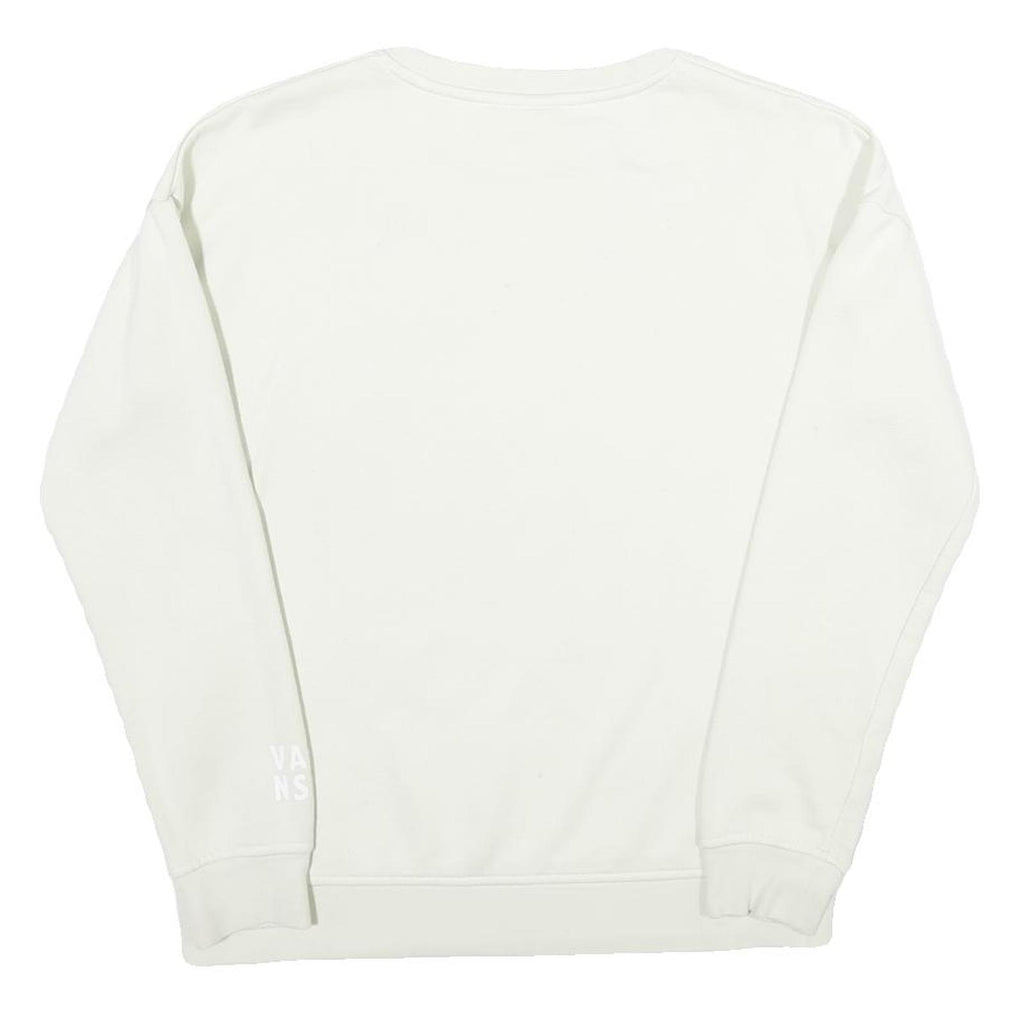 VANS Mens White Crew Neck XS Sweatshirt Cotton Blend Pullover Off The Wall