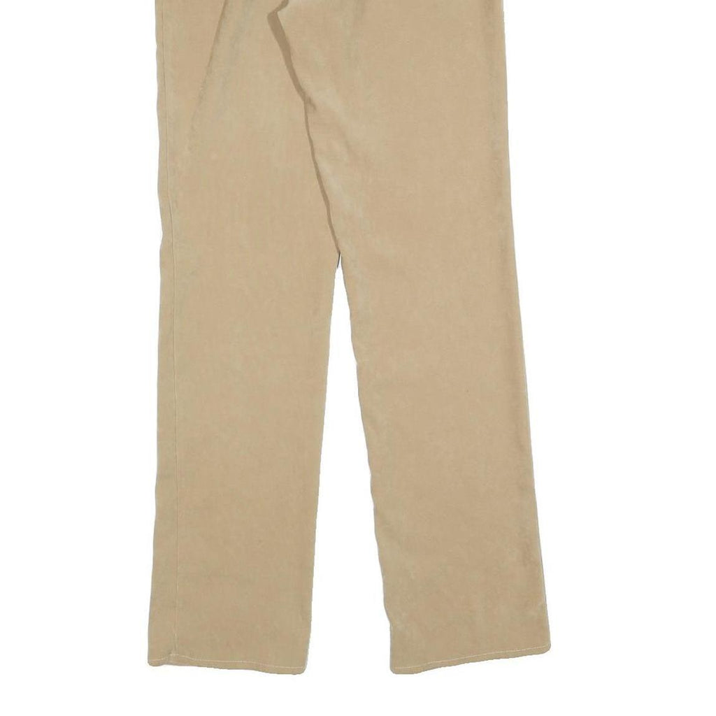 Womens Slim Fit Beige Viscose Trousers W26 L32 Zip Closure Stylish