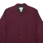 EDDIE BAUER Mens Maroon Cotton Shirt M Casual Long Sleeve Button Pocket