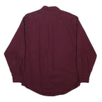 EDDIE BAUER Mens Maroon Cotton Shirt M Casual Long Sleeve Button Pocket