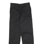 DICKIES Mens Black Regular Fit Straight Cotton Blend Trousers W30 L32 Workwear