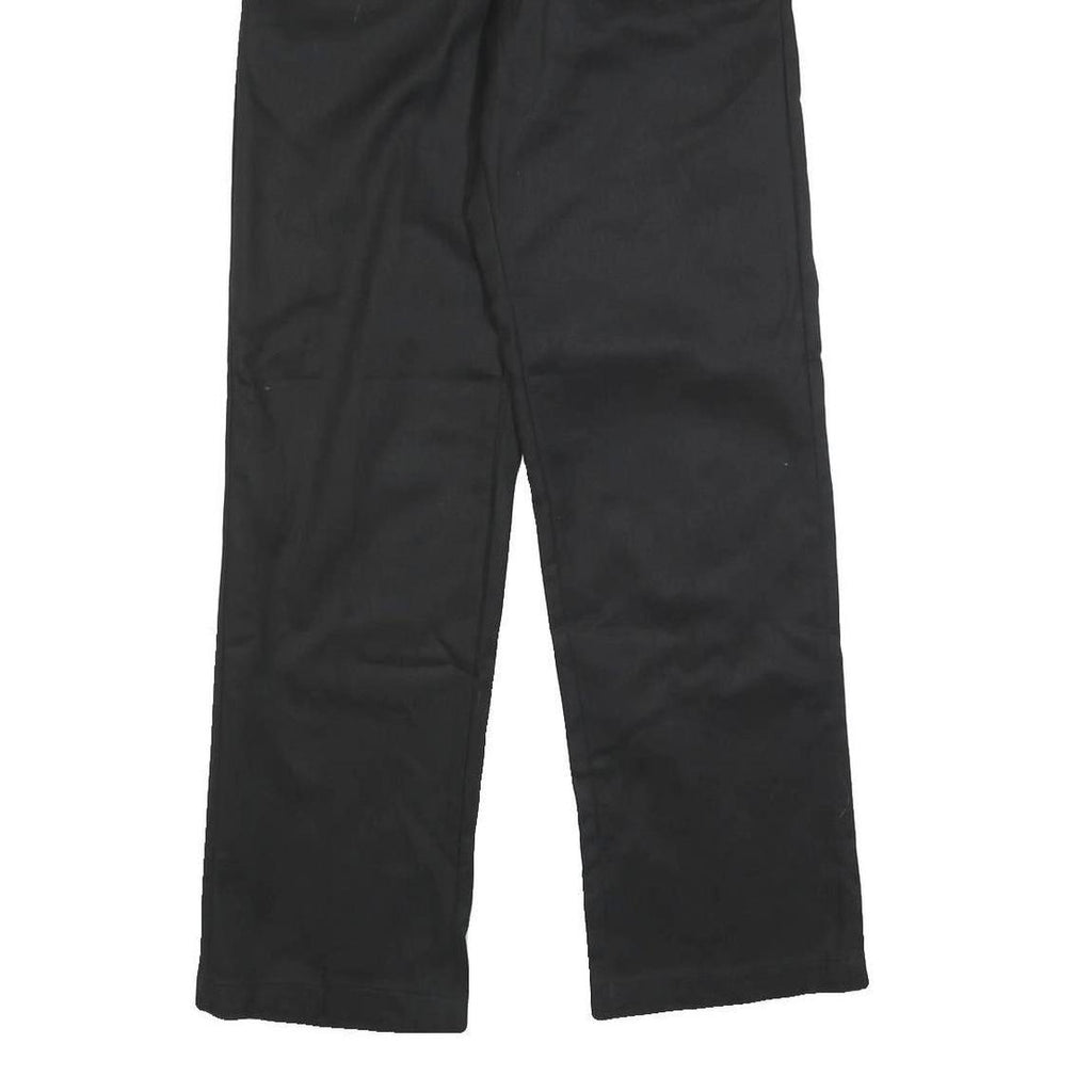 DICKIES Mens Black Regular Fit Straight Cotton Blend Trousers W30 L32 Workwear