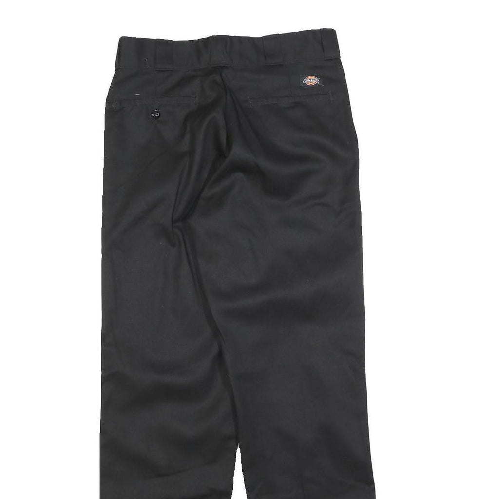 DICKIES Mens Black Regular Fit Straight Cotton Blend Trousers W30 L32 Workwear