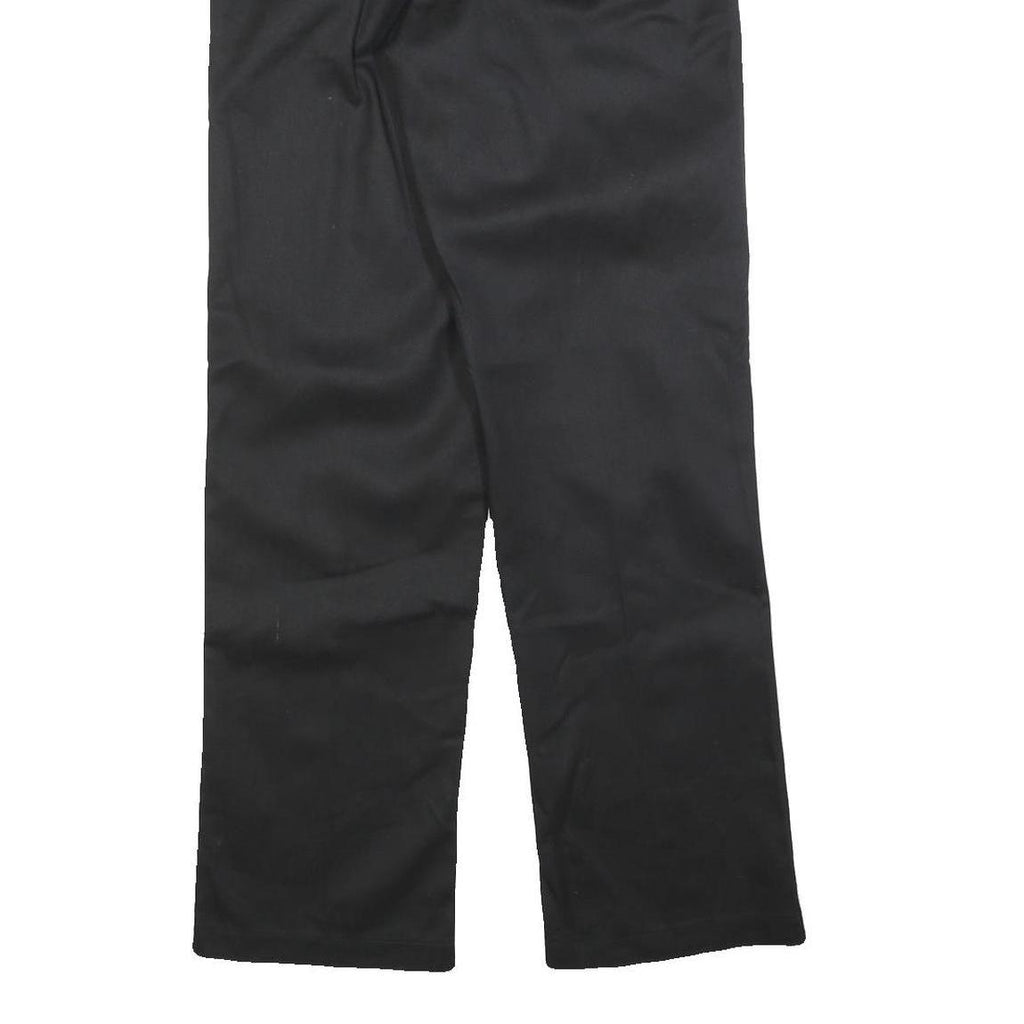 DICKIES Mens Black Regular Fit Straight Cotton Blend Trousers W30 L32 Workwear