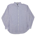 TOMMY HILFIGER Mens Blue & White Stripe Cotton Blend Shirt L Button Down Pocket