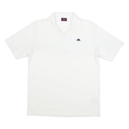 KAPPA Mens White Short Sleeve Plain Polo Shirt M Zip Collar Casual Basic