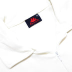 KAPPA Mens White Short Sleeve Plain Polo Shirt M Zip Collar Casual Basic