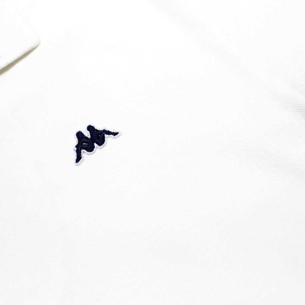KAPPA Mens White Short Sleeve Plain Polo Shirt M Zip Collar Casual Basic
